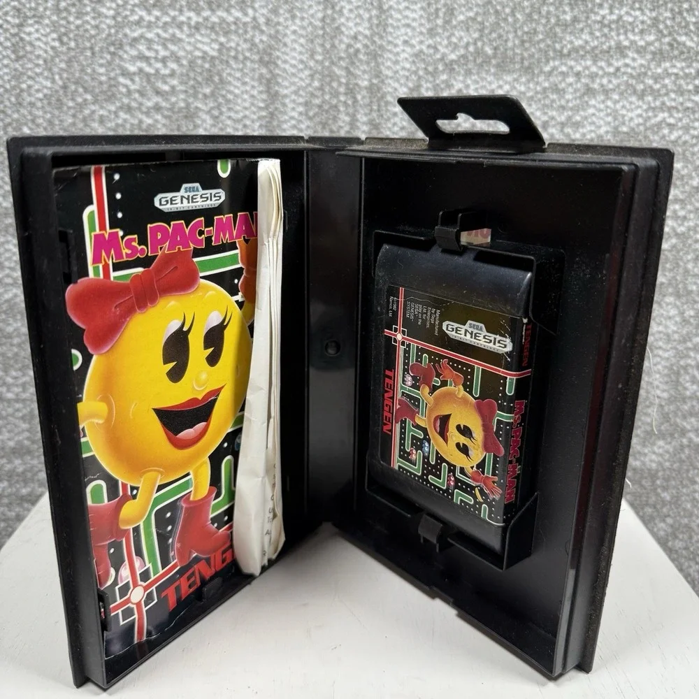 Ms. Pac-Man (Sega Genesis, 1991) Complete In Box Hangtab, Fast‎ Shipping Manual